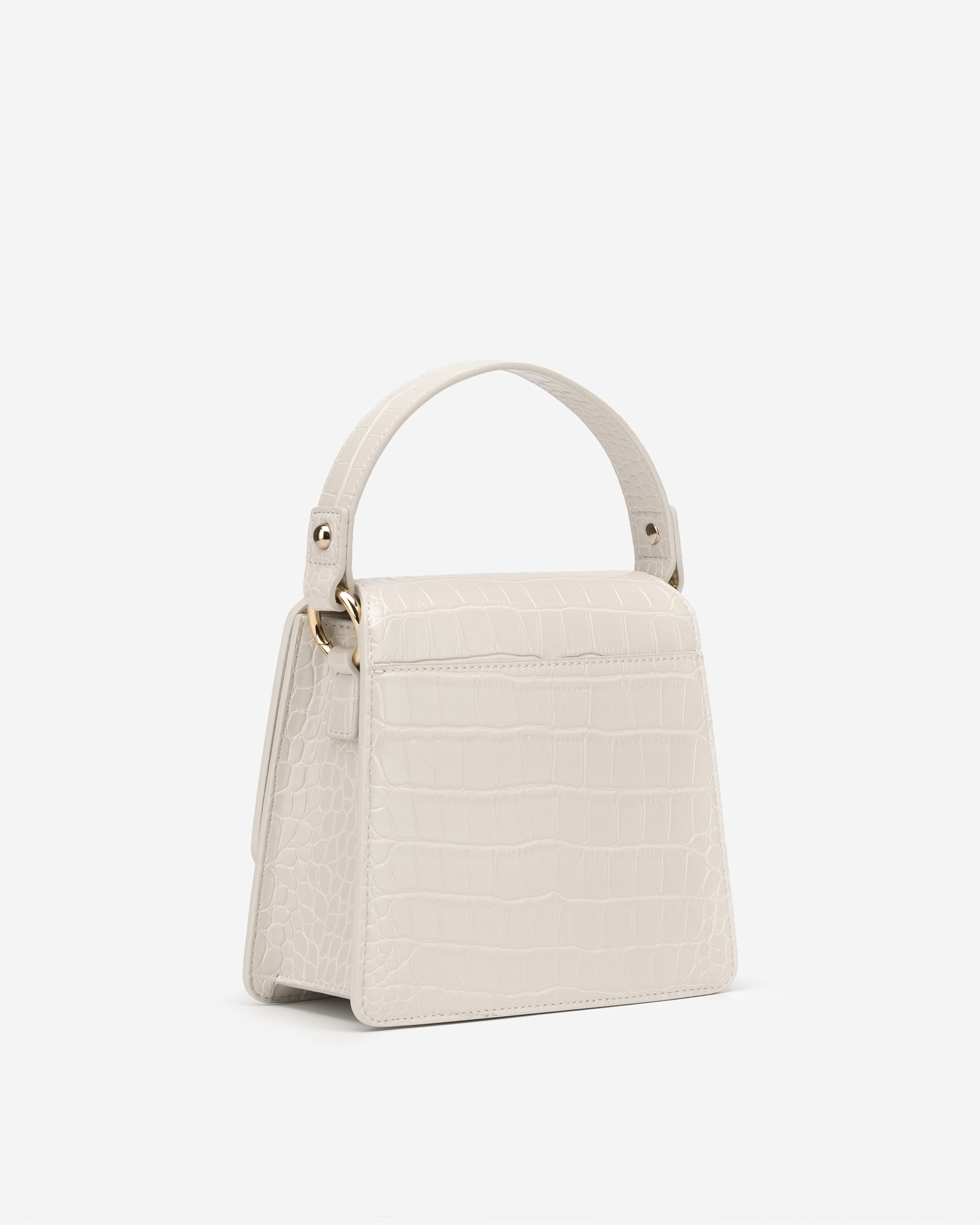 Bolso top handle Fae - Croc Marfil