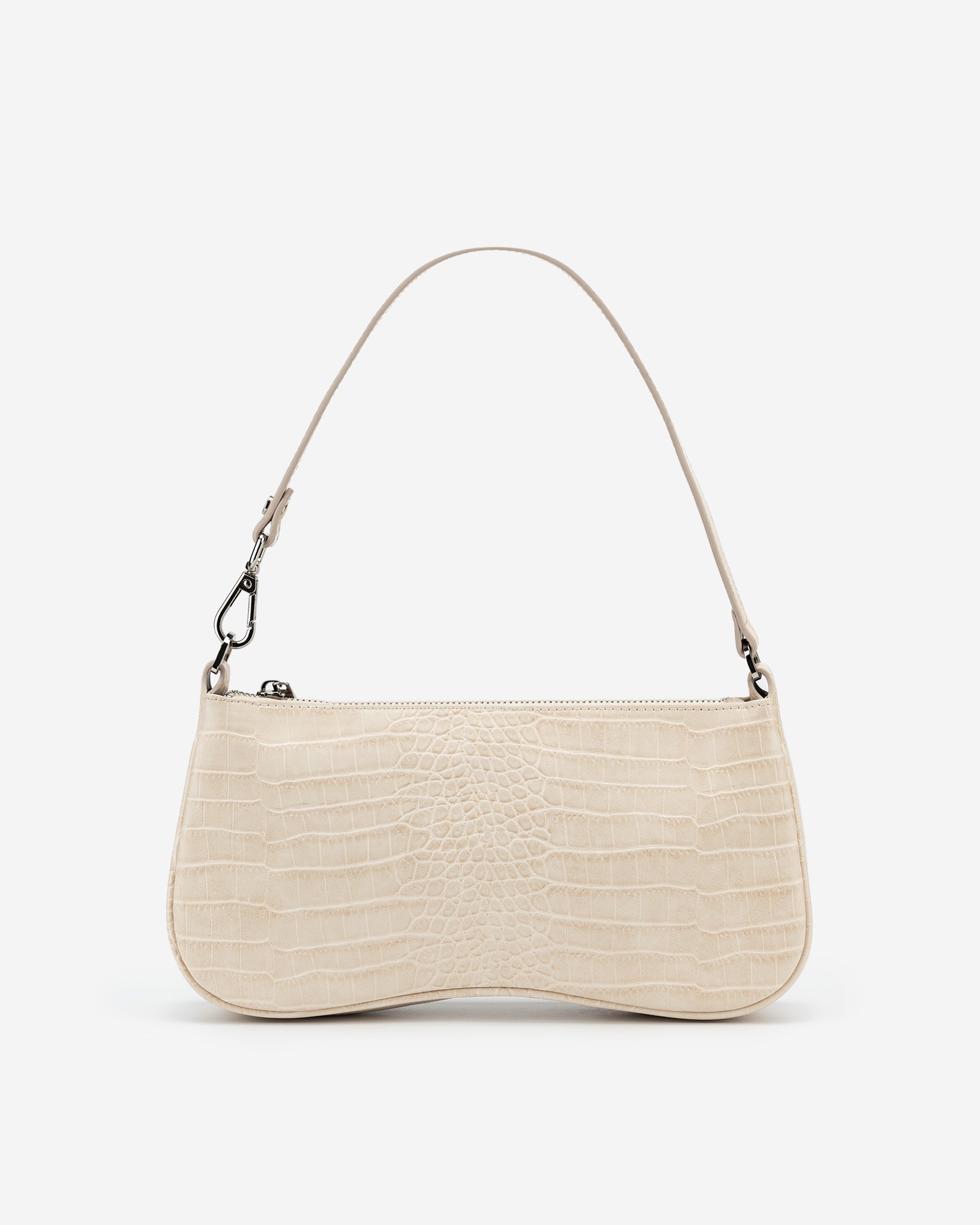 Bolso de hombro Eva - Croc Marfil