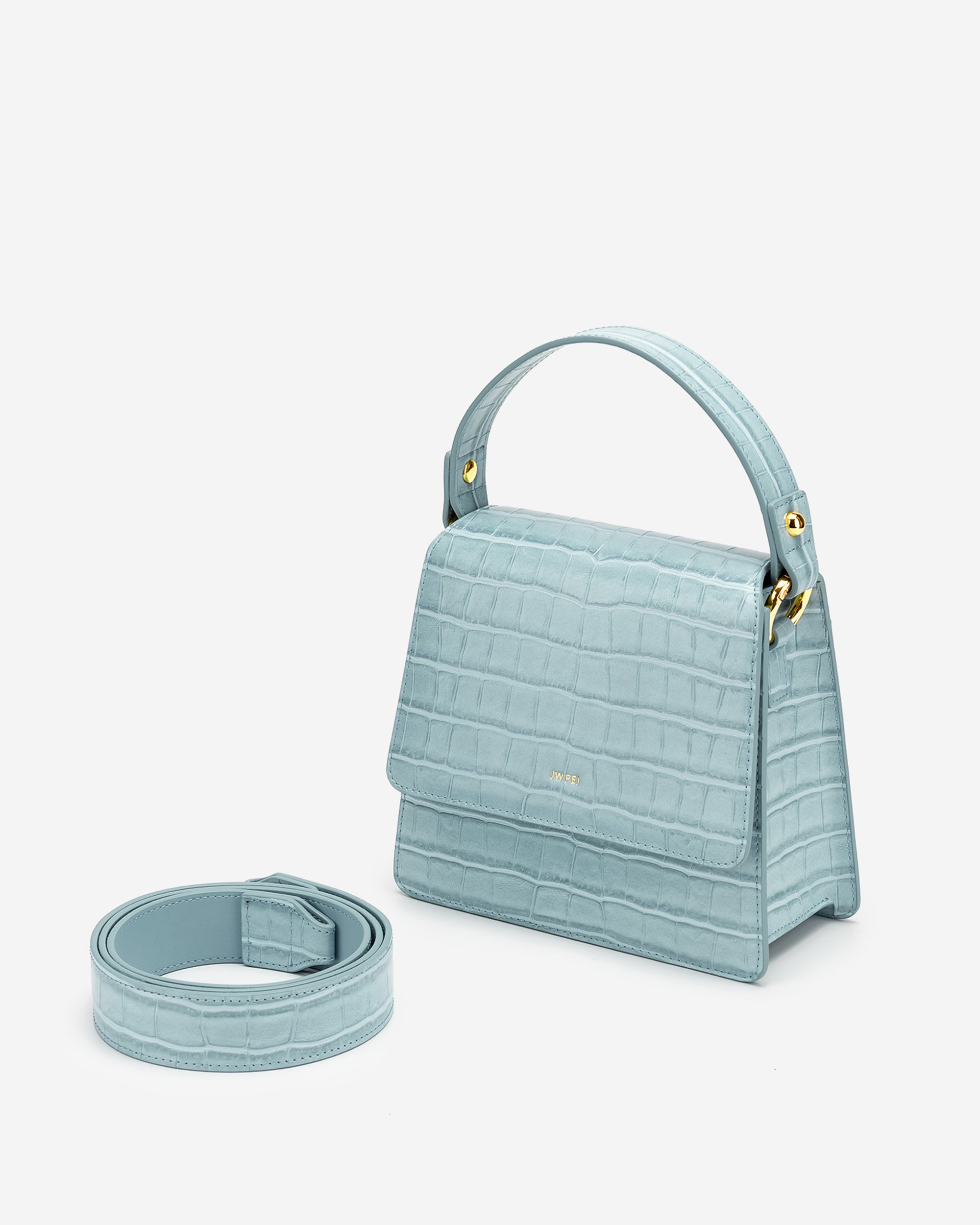 Bolso top handle Fae - Croc Hielo azul