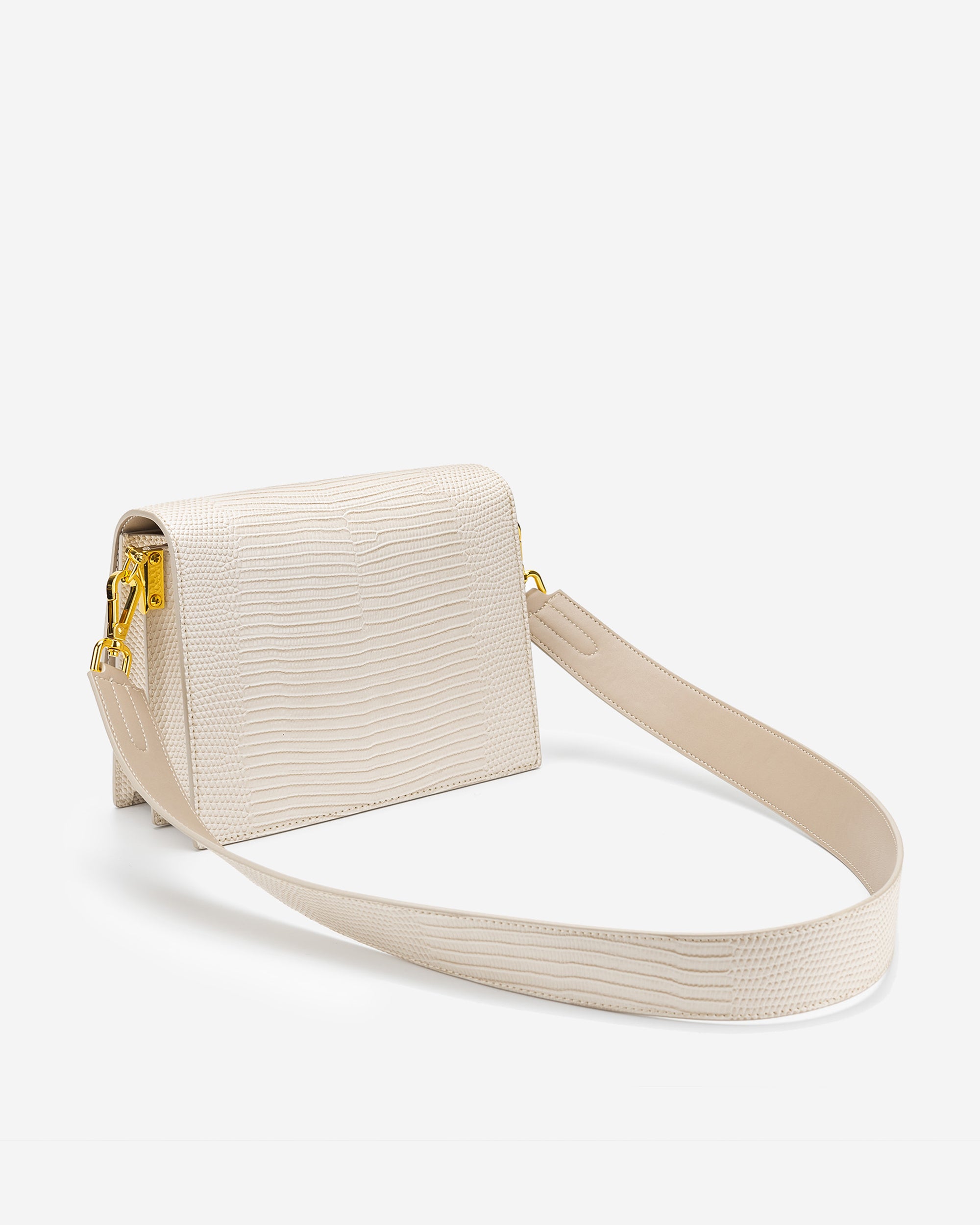 Bolso Mini flap - Lagarto Marfil