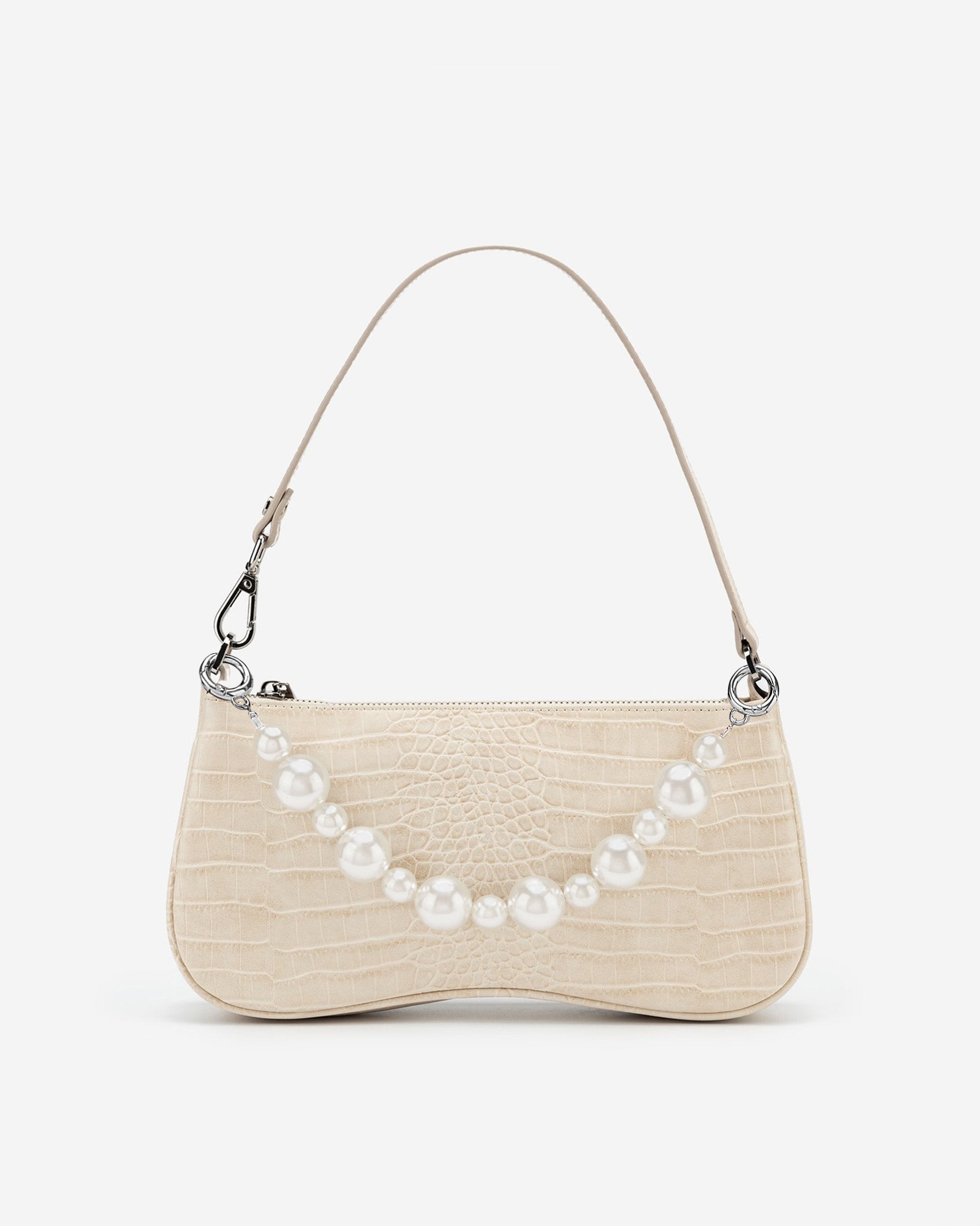 Anna Faux Pearl Chain - Silver