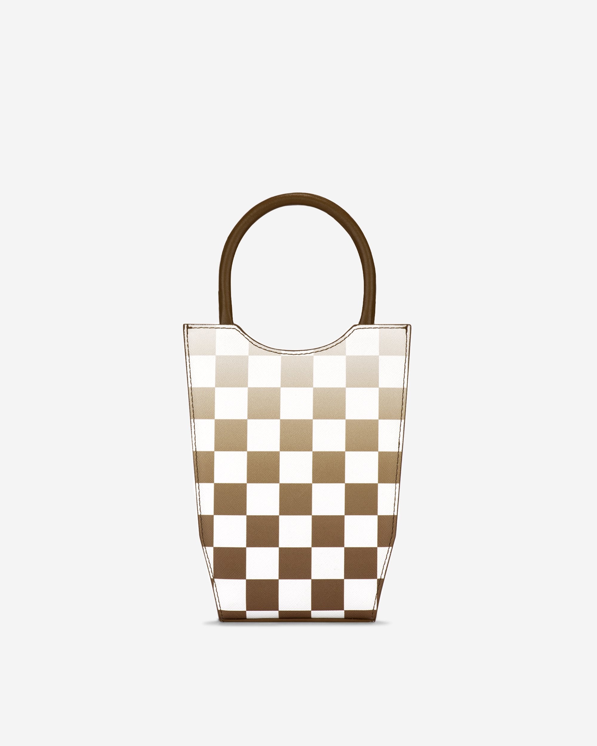 FEI Mini Bolso Tote Damero Degradado - Marrón