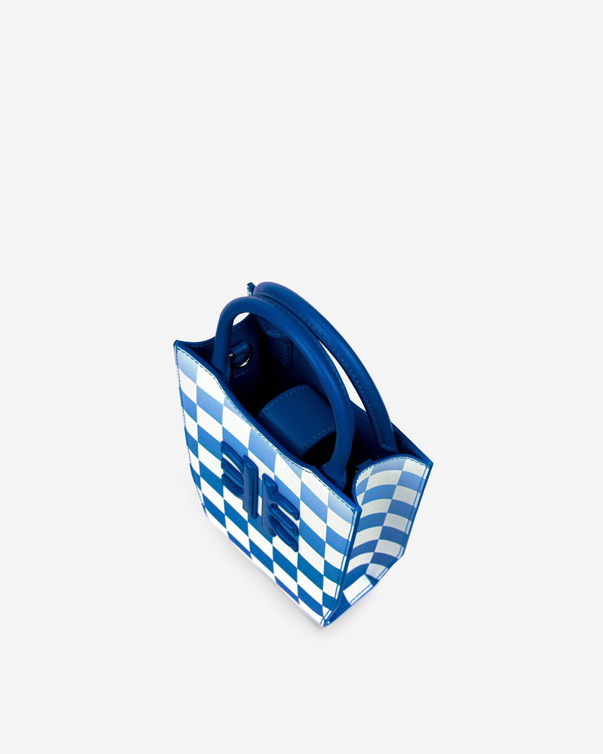 FEI Mini Bolso Tote Damero Degradado - Azul Oscuro