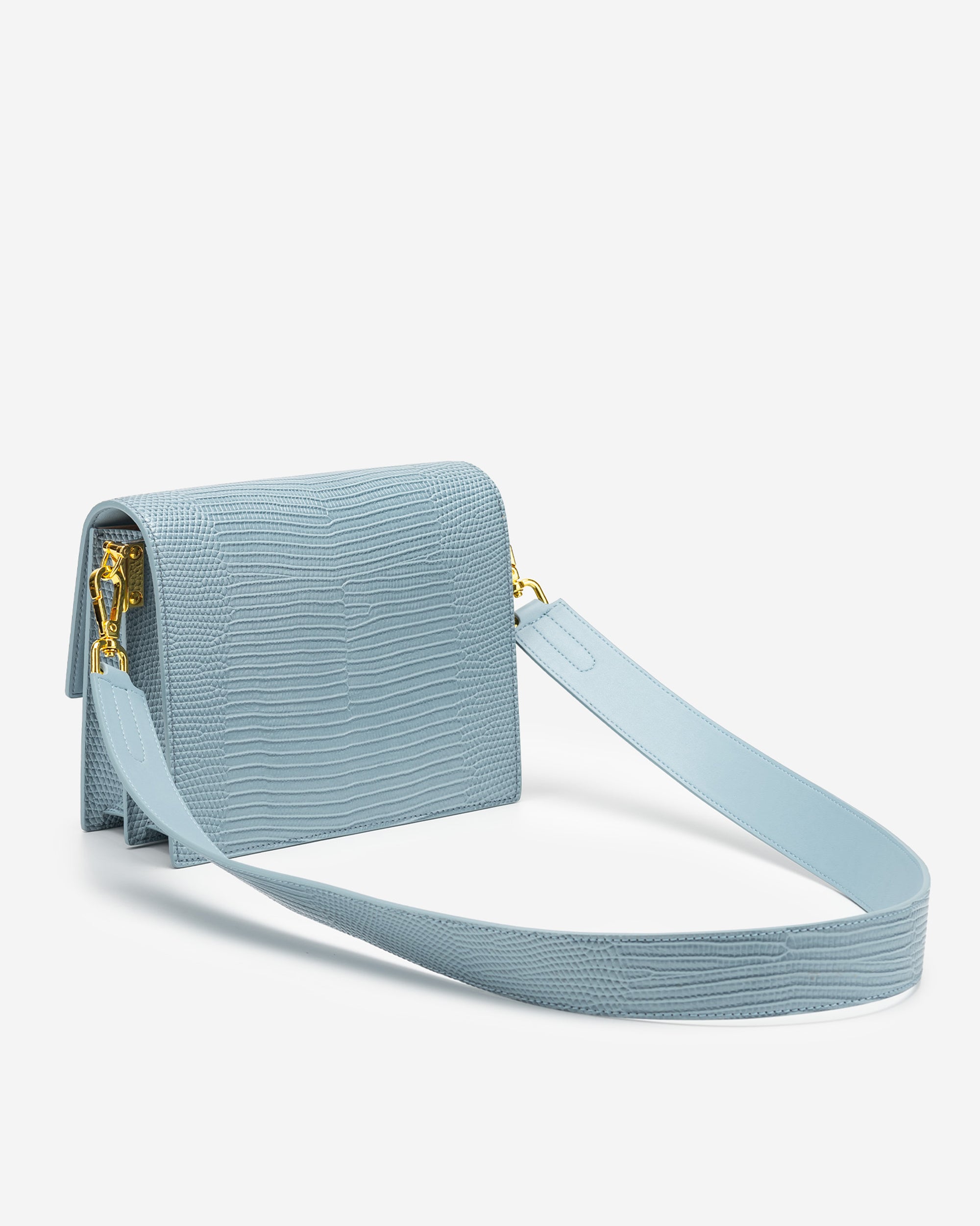 Bolso Mini flap - Lagarto Hielo azul