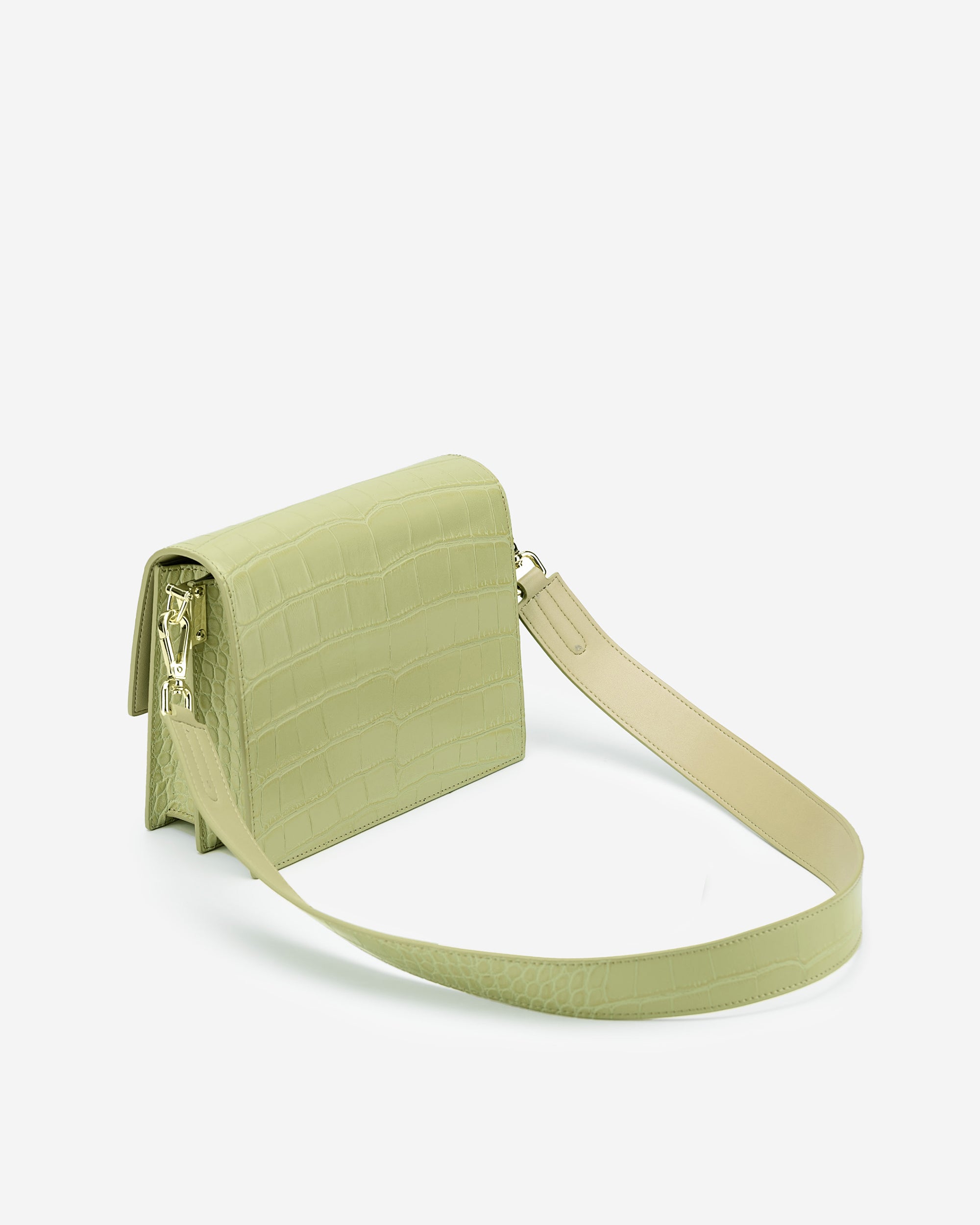 Bolso Mini flap - Croc Verde salvia