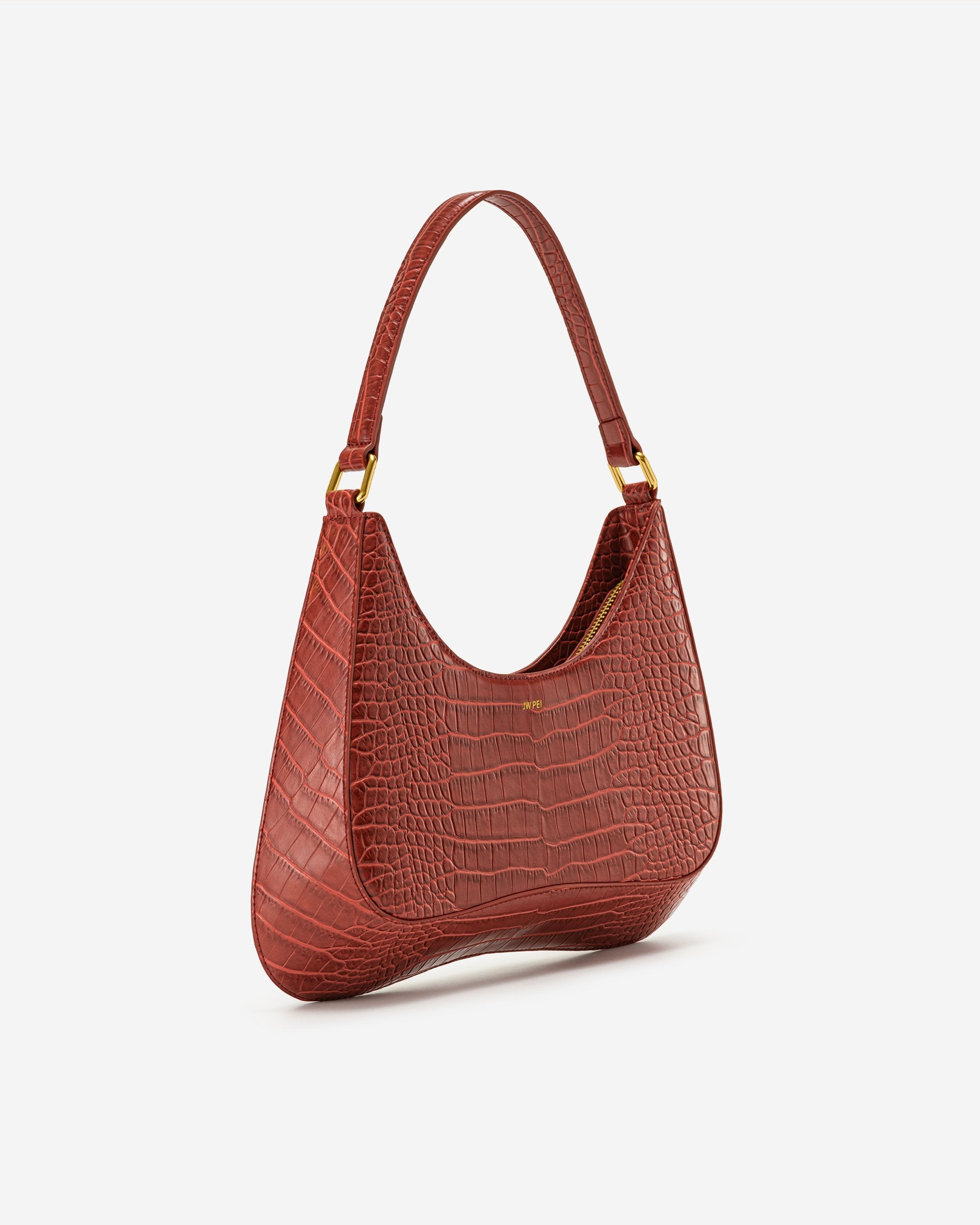 Ruby Shoulder Bag - Dark Red Croc