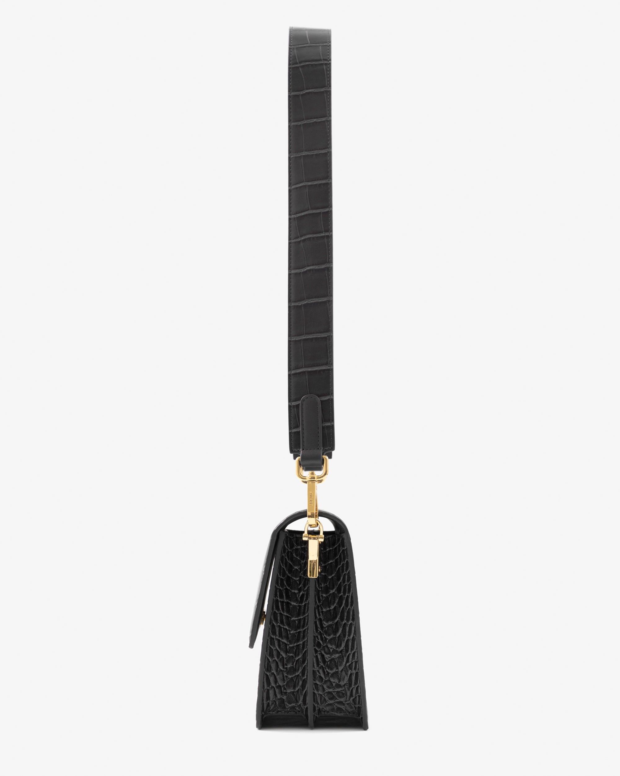 Bolso Mini flap - Croc Negro