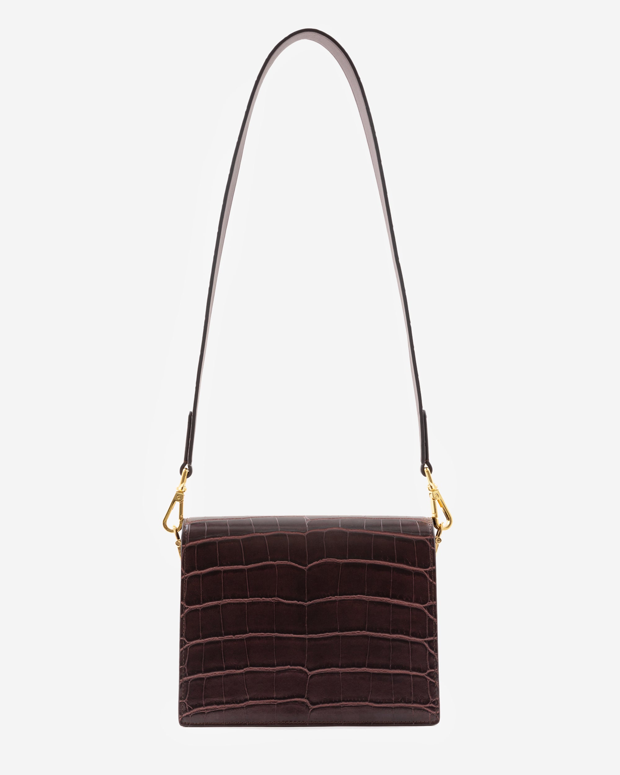 Bolso Mini flap - Croc Marrón