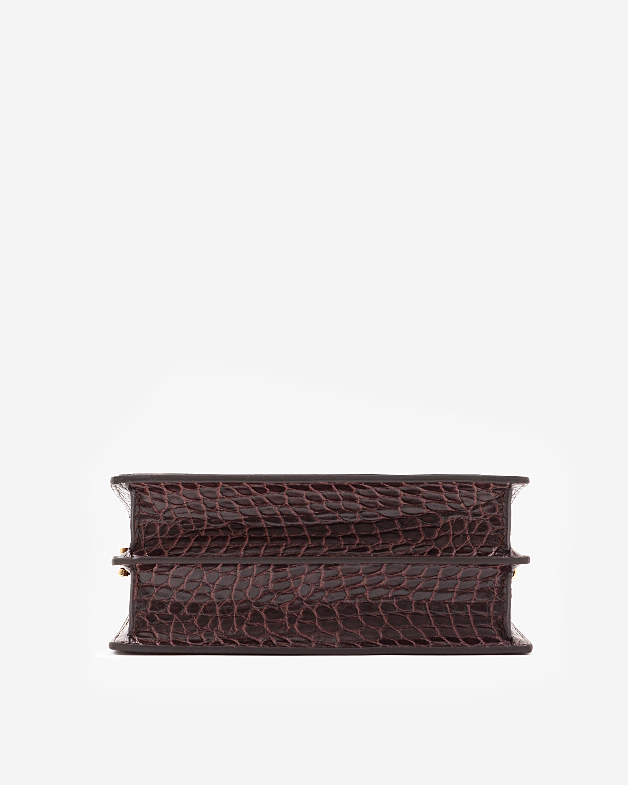 Bolso Mini flap - Croc Marrón