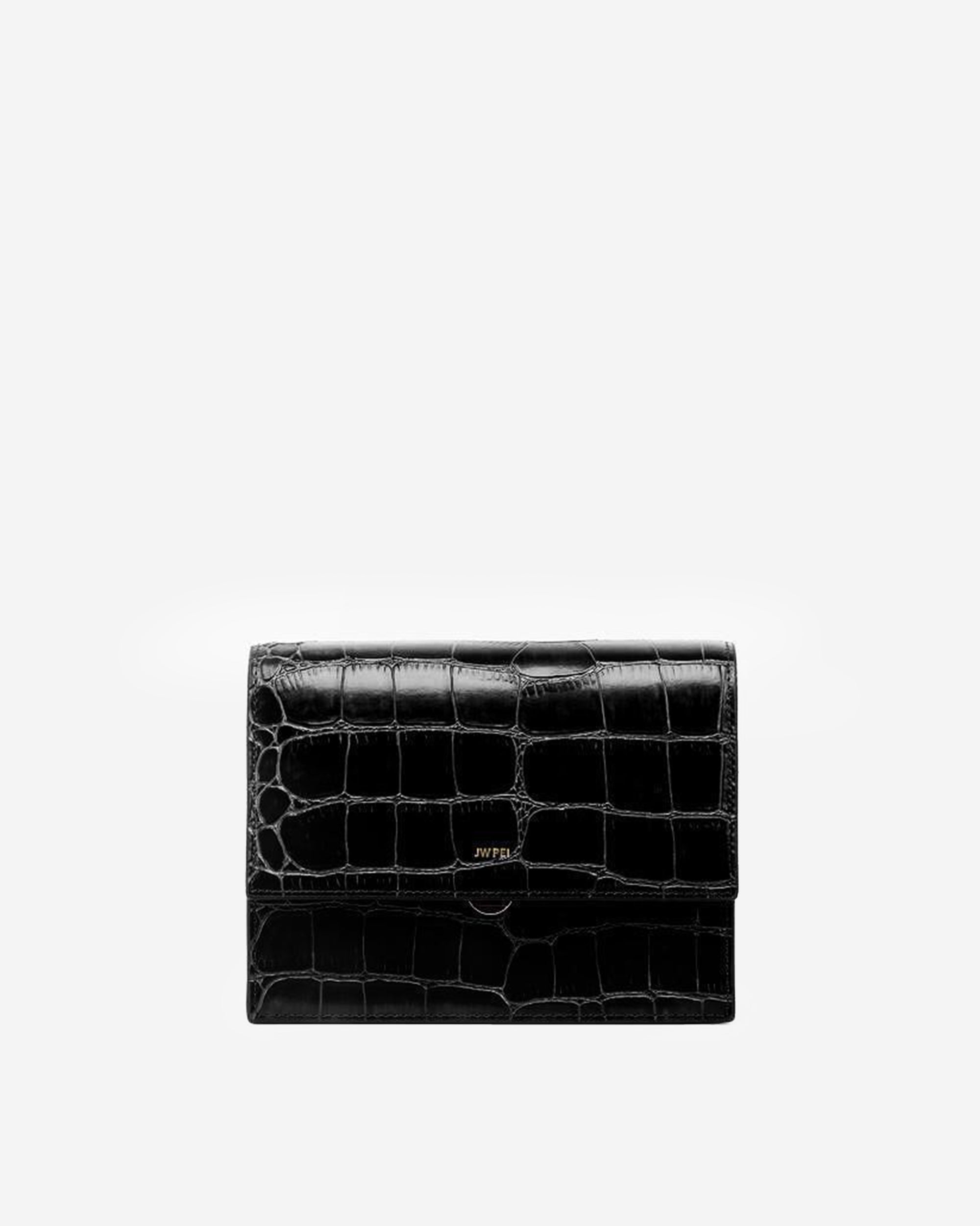 Bolso Mini flap - Croc Negro