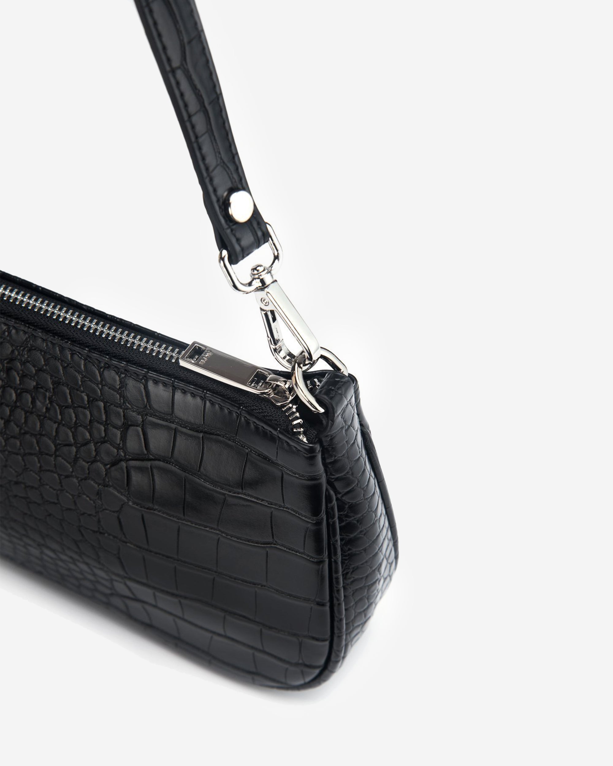 Bolso de hombro Eva - Croc Negro