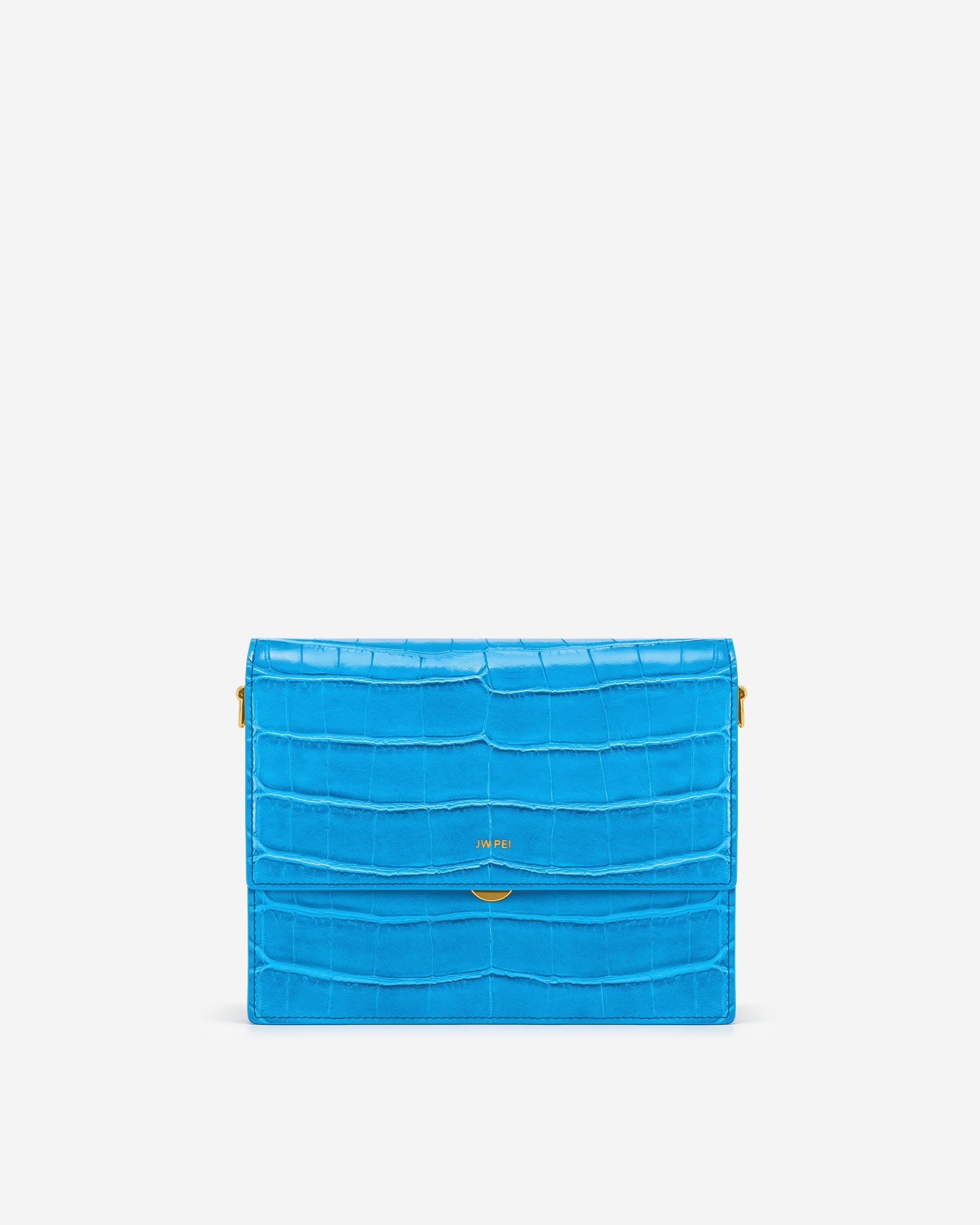 Bolso Mini flap-Croc Lago Azul Efecto