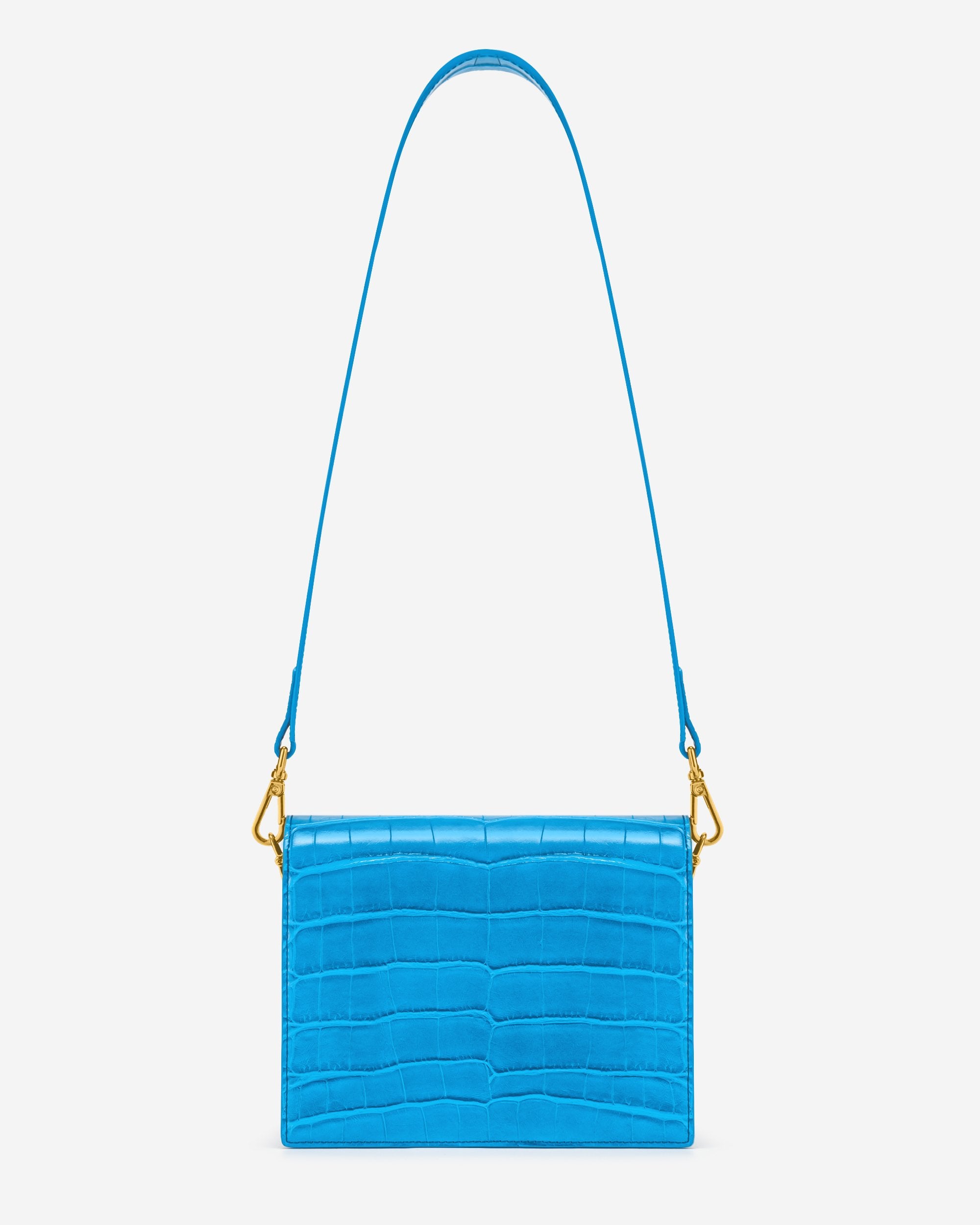 Bolso Mini flap-Croc Lago Azul Efecto