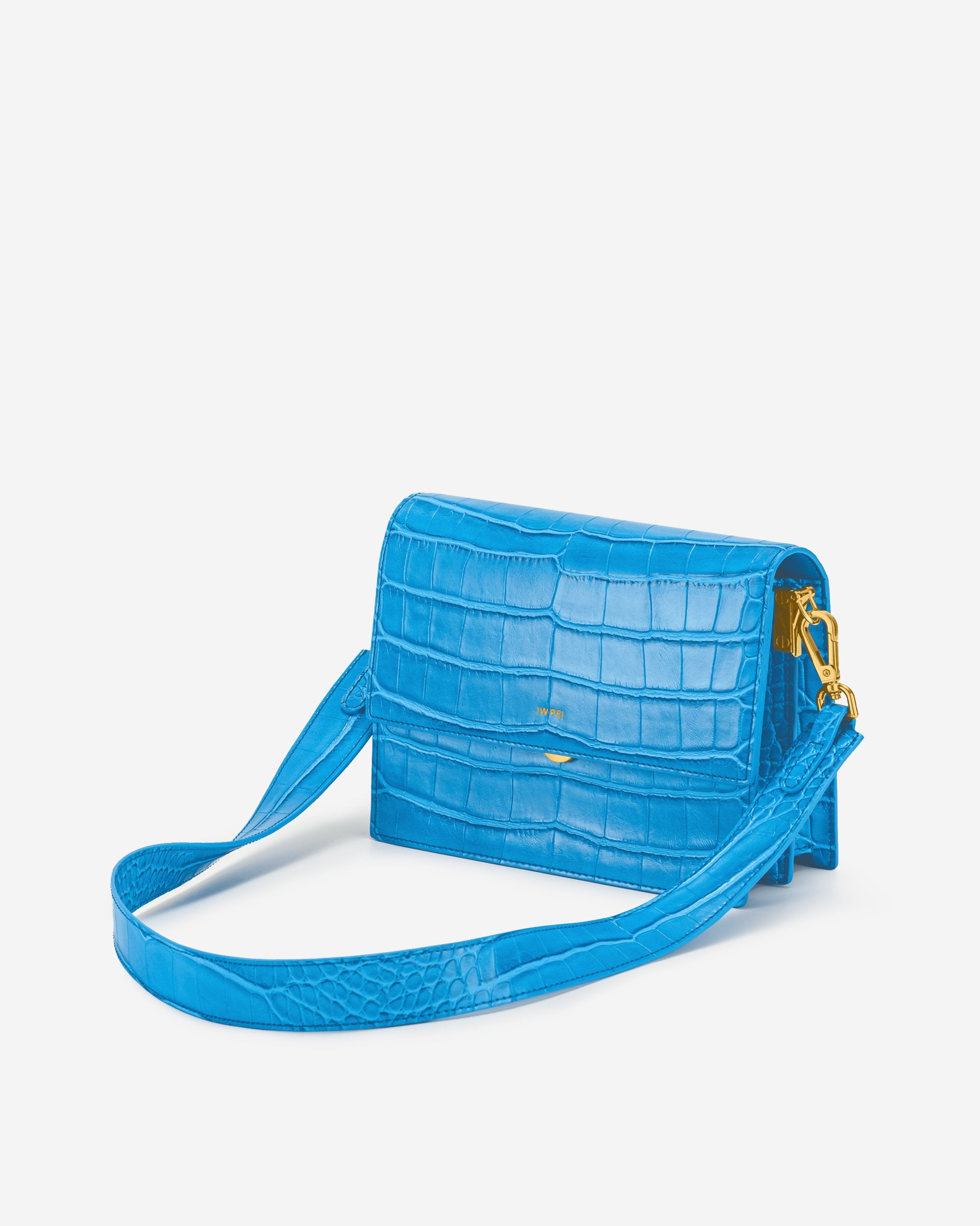 Bolso Mini flap-Croc Lago Azul Efecto