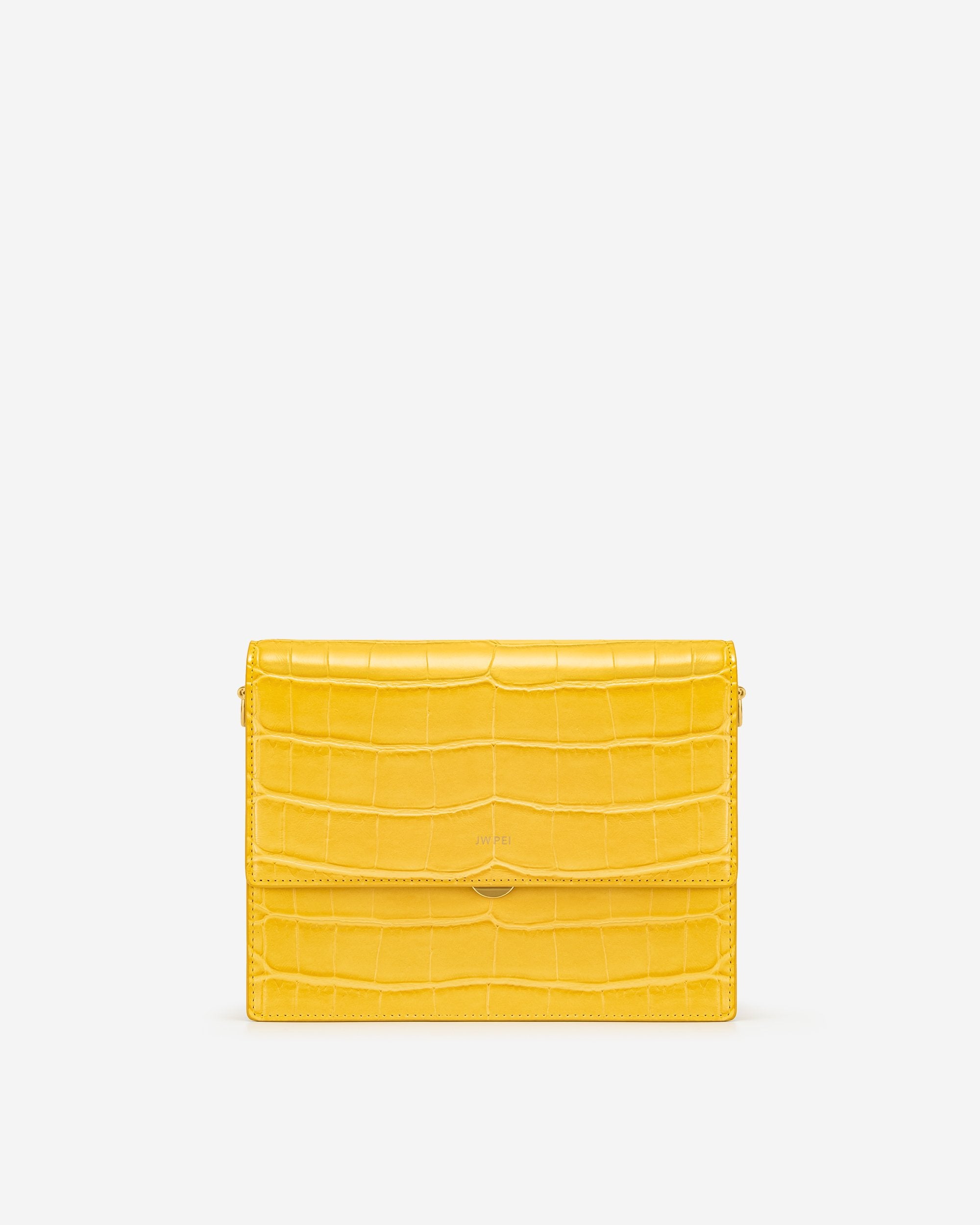 Bolso Mini flap-Croc Yema de huevo