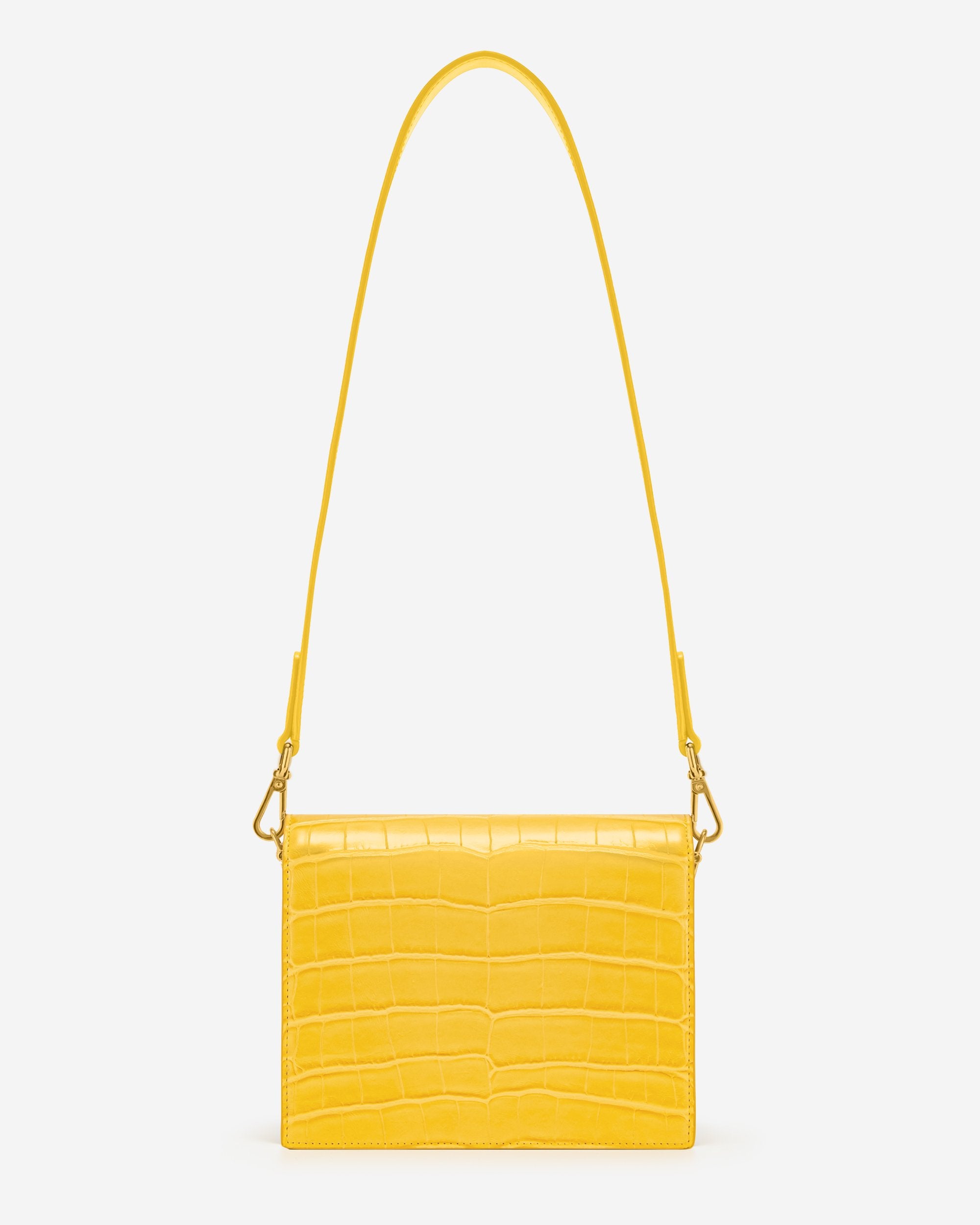 Bolso Mini flap-Croc Yema de huevo