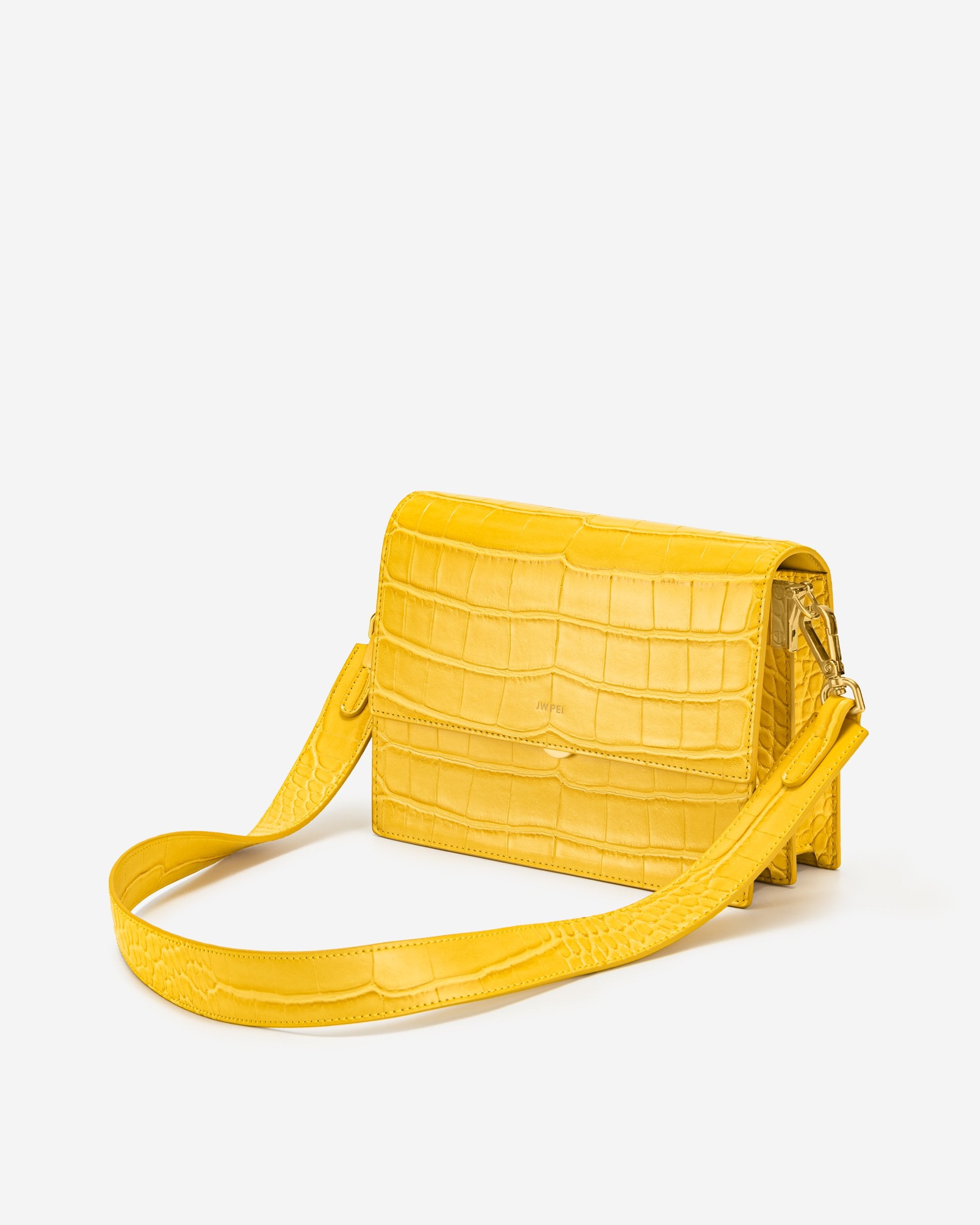 Bolso Mini flap-Croc Yema de huevo