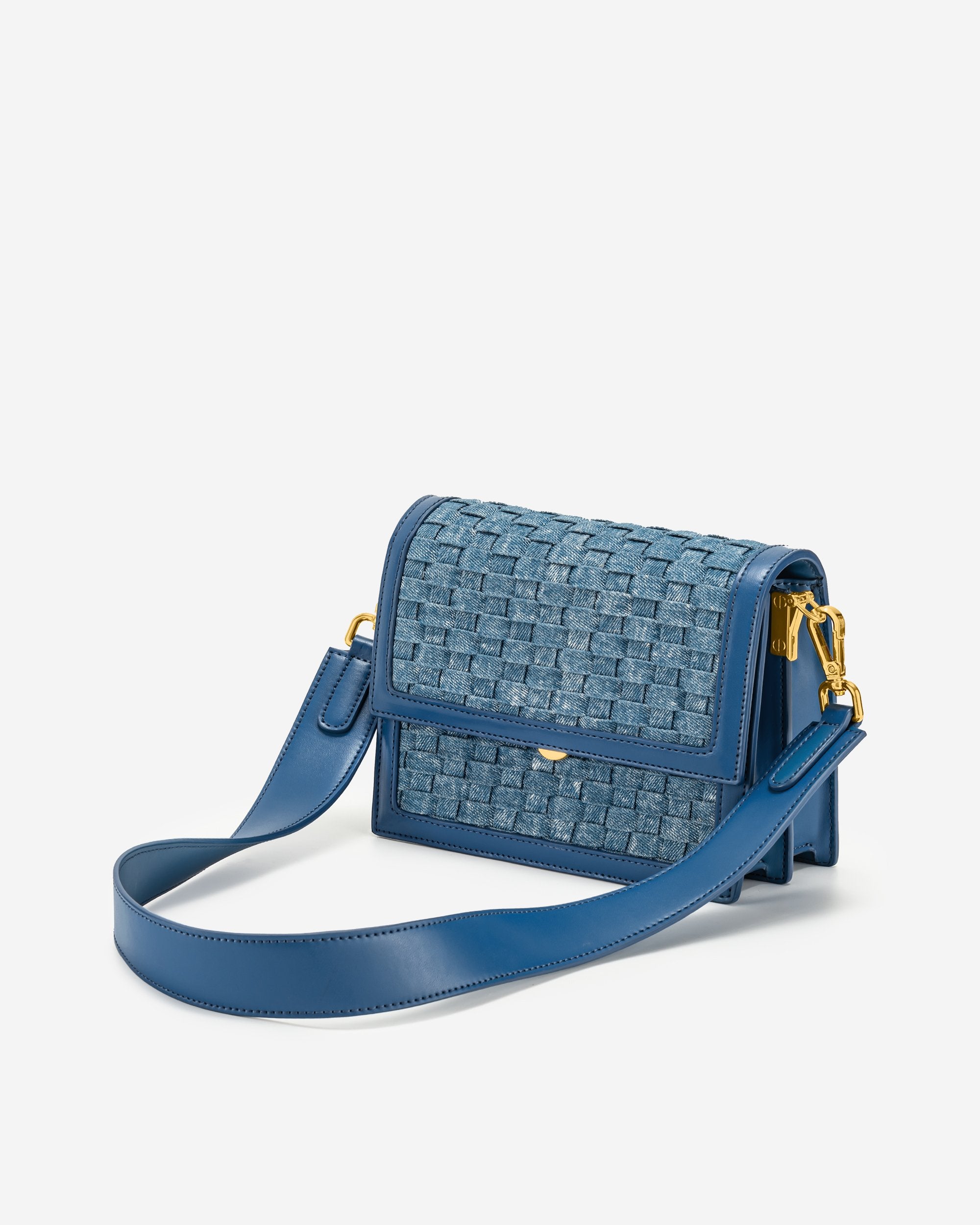 Bolso Mini flap-Tejido Denim Azúl