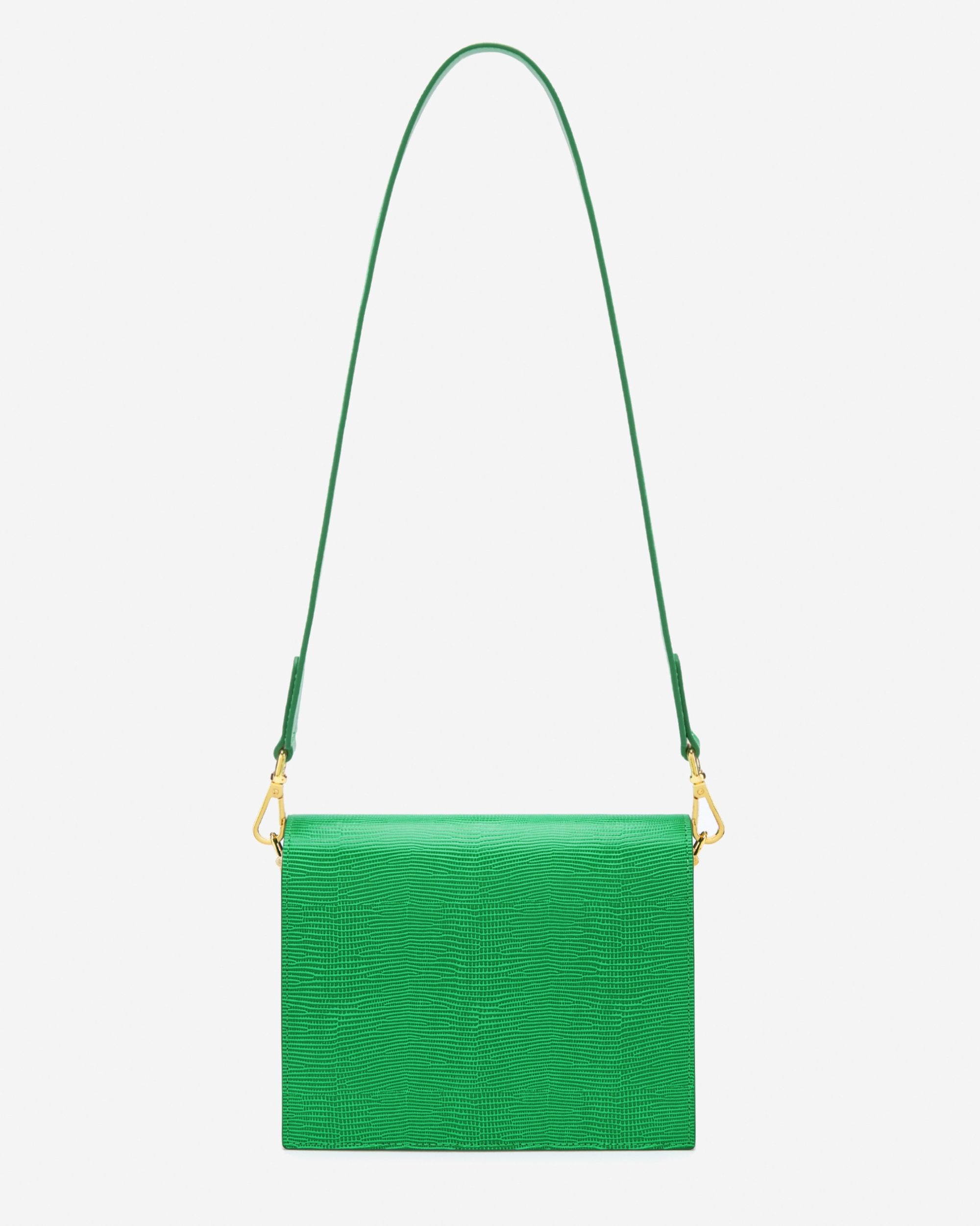 Bolso Mini flap-Hierba verde Efecto Reptil