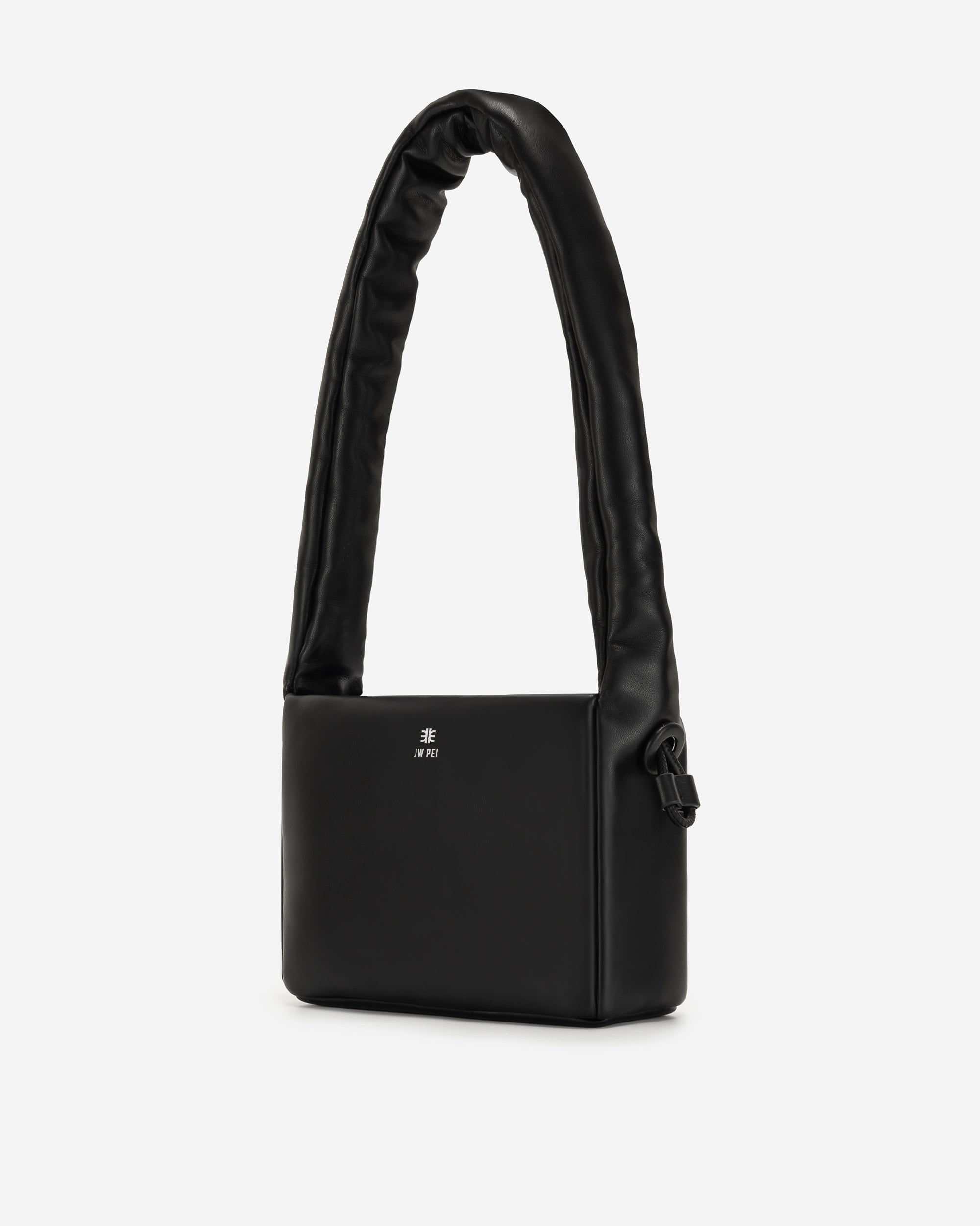 Bolsa de asa superior con cordón plisado Rylee - Negra