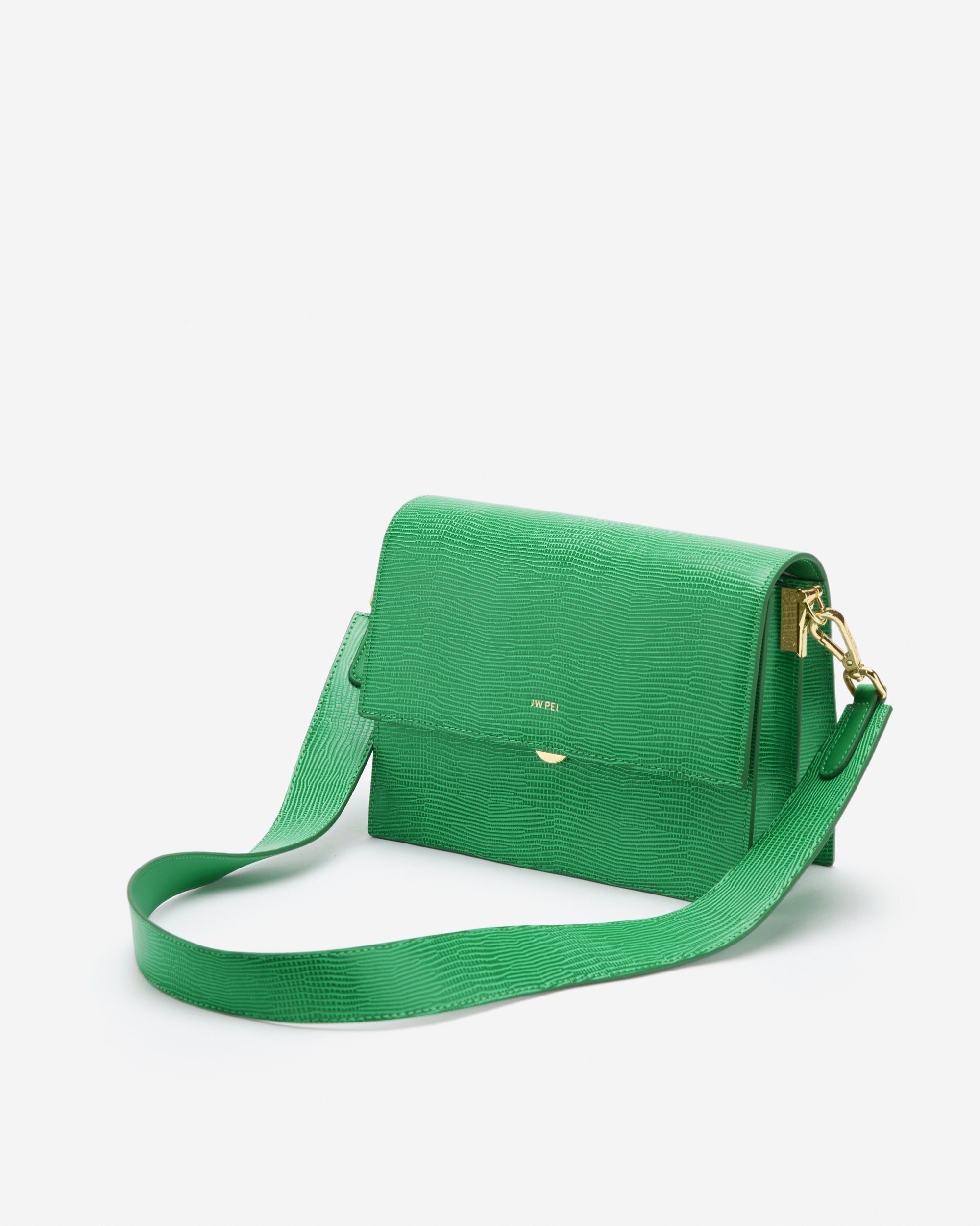 Bolso Mini flap-Hierba verde Efecto Reptil