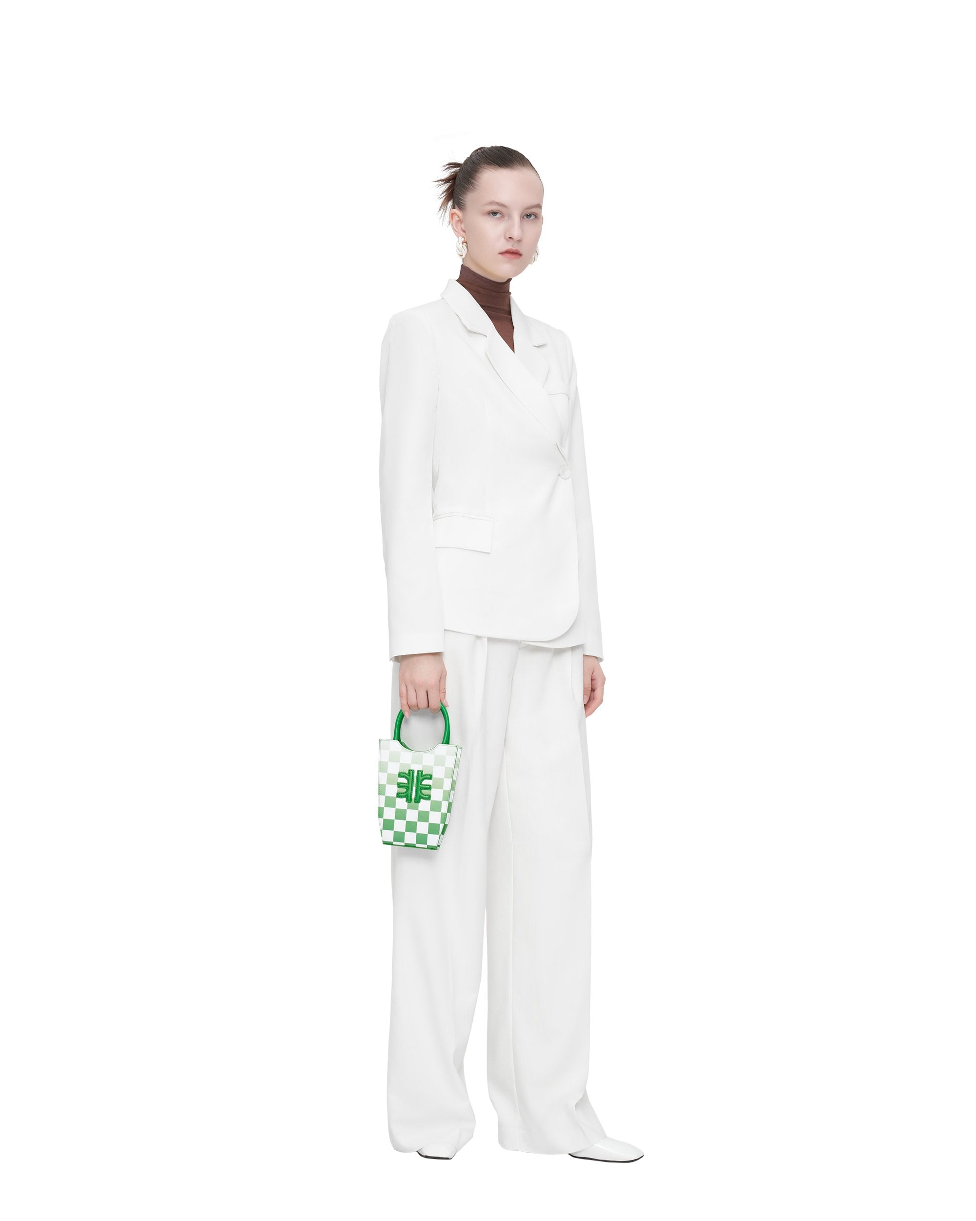 FEI Mini Bolso Tote Damero Degradado - Verde Hierba