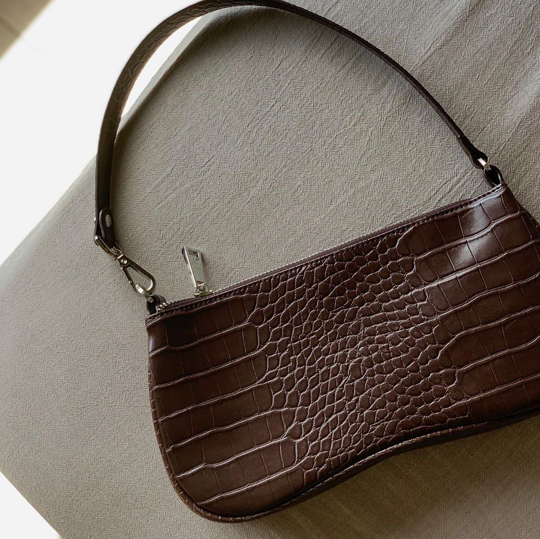 Bolso de hombro Eva - Croc Marrón