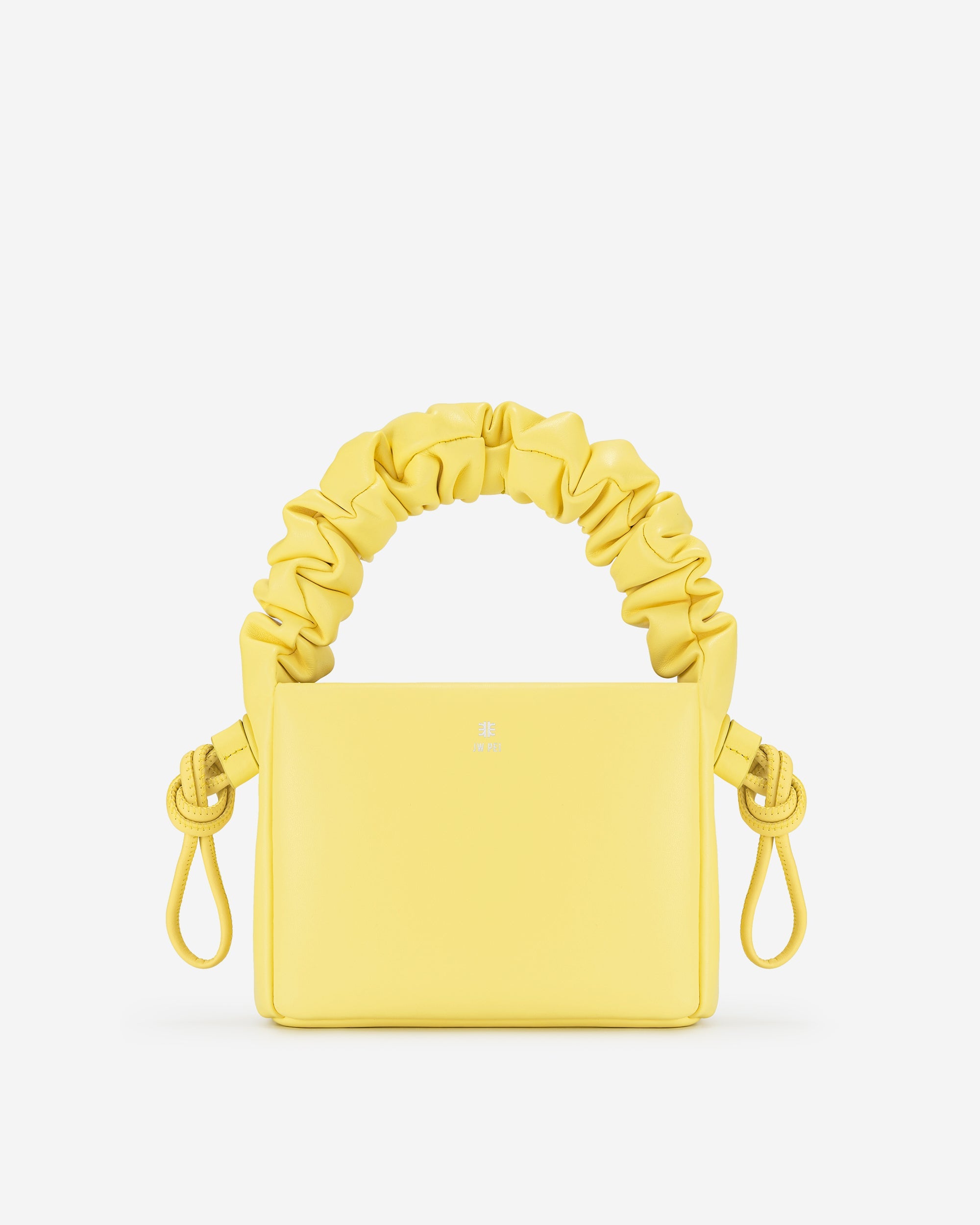 Bolsa de asa superior con cordón plisado Rylee - Amarillo claro