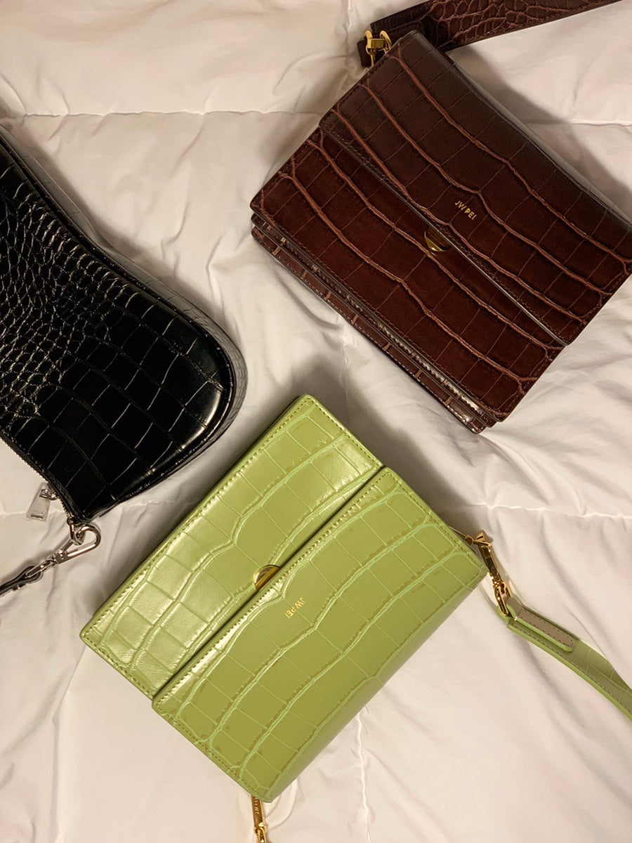 Bolso Mini flap - Croc Verde salvia